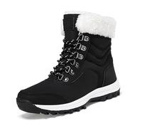 Warm Winter Boots Women-Platform Faux Fur Lined Waterproof Womens Boots Winter,Non-Slip Lightweight Outdoor Shoes,Cozy Women Winter Boots for Cold Snowy Adventures(Black,5 UK)