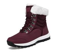 Warm Winter Boots Women-Platform Faux Fur Lined Waterproof Womens Boots Winter,Non-Slip Lightweight Outdoor Shoes,Cozy Women Winter Boots for Cold Snowy Adventures(Red,6.5 UK)