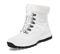 Warm Winter Boots Women-Platform Faux Fur Lined Waterproof Womens Boots Winter,Non-Slip Lightweight Outdoor Shoes,Cozy Women Winter Boots for Cold Snowy Adventures(White,7.5 UK)
