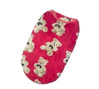 Warm Winter Dog Vest, Red Polyester Pet Vest with Animal Pattern, Fleece-Lined Sleeveless for Husky, Labrador