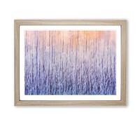 Warm Winter Forest In Abstract Modern Art Framed Wall Art Print, Ready to Hang Picture for Living Room Bedroom Home Office Décor, Oak A3 (46 x 34 cm)