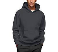 Warm Winter Hoodie Men's Fleece Lined Hoodies Sweatshirt Thick Cashmere Warm Pullover Long Sleeve Jumpers Heavy Hooded Comfy Soft Sherpa Thermal Jumper Hoodie Casual Winter Work Sportwear Dark Gray