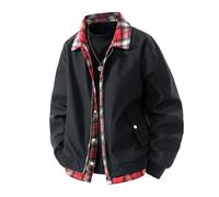 Warm Winter Jacket Men's Transition Jacket with Zip Pocket Fake Two Pieces Aviator Jacket Checked Outdoor Jacket Fashion Comfortable Winter Coat Comfortable Breathable Wind Jacket