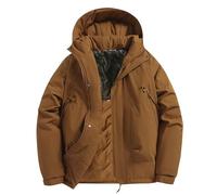 Warm Winter Jackets For Men - Men'S Waterproof Fleece Jackets - Hooded Premium Down Parka Thicken Fleece Coats Outdoor Work Coat Skiing Hiking Outwear Warm Ski Jacket Full Zipper Up Coats