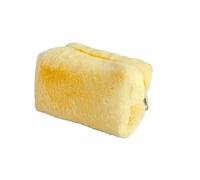Warm Winter Solid Color Fur Makeup Bag Women Soft Travel Cosmetic Organizer Case Lady Make Up Necessaries Storage Bags for Women(Yellow)