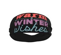 Warm Winter Wishes Unisex Sports Headband Moisture Wicking Headband Elastic Head Bands For Exercise Basketball Cycling Workout