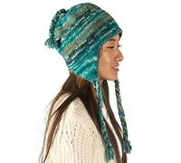 Warm Winter Wool Hat Fleece Inside Cap Hand Knit Woven Ear Flaps Snow Cold Thick Women Merino Thinsulate Outdoor, Blue Azure, M