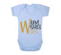 Warm Wishes Decorative Dual Letter Baby Grow Vest, 3-6 Months, Pastel Blue