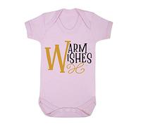 Warm Wishes Decorative Dual Letter Baby Grow Vest, 6-12 Months, Pastel Pink