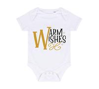 Warm Wishes Decorative Dual Letter Baby Grow Vest, 6-12 Months, White
