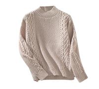 Warm Wool Jumpers for Women UK Long Sleeve Jumper Tops Winter Knitted Sweaters Classic Plain Pullover Chunky CABE Knitwear Soft Shirt Elegant Sweatshirts Travel Office Solid Color Retro Sweater