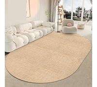 Warm Yellow Oval NonSlip Area Rug Short Pile Carpet for Bedroom & Living Room Minimalist Home Decoration 200 x 200 cmTappeti Casa Sa Grandi