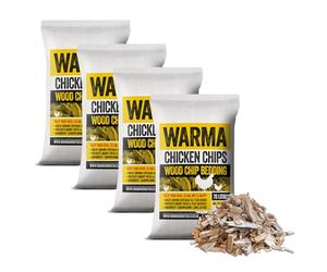 Warma 280L Premium Chicken Wood Chips Hardwood Chippings - Poultry Bedding Coops Hens Run Animal Pens Garden Boarders Path Walkways Ground Covering Kids Outdoor Childrens Play Areas - 4 x 70Ltr Bags