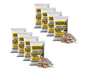 Warma 560L Premium Chicken Wood Chips Hardwood Chippings - Poultry Bedding Coops Hens Run Animal Pens Garden Boarders Path Walkways Ground Covering Kids Outdoor Childrens Play Areas - 8 x 70Ltr Bags