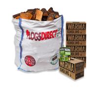 Warma Kiln Dried Hardwood Logs Kindling Sticks Eco Wood Wool Firelighters Starter Kit Bundle