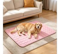 WARMAX 2026 New Dog Cooling Mat, Ice Silk Self Cooling Pad for Large Medium Small Dogs, Non Slip Washable Pet Cooling Bed for Crate Kennel Car Seat Indoor Outdoor Summer Use (Pink, XS)
