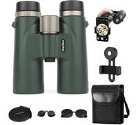 Warmax Binoculars, HD12x42 Adults High Magnification, Great for Birdwatching, Traveling, Stargazing, Hunting, Wider View,Concerts,Smart Focus (Dark Green with ph)