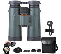 Warmax Fernglas 12x42, Wasserdicht Warmax Talon HD Fernglas Mit Entfernungsmesser & Nachtsicht, Warmax Hd Feldstecher Ferngläser Mit Bak4 Prisma Fmc Objektiv (Grün-B)