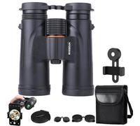 Warmax Fernglas 12x42, Wasserdicht Warmax Talon HD Fernglas Mit Entfernungsmesser & Nachtsicht, Warmax Hd Feldstecher Ferngläser Mit Bak4 Prisma Fmc Objektiv (Schwarz-B)