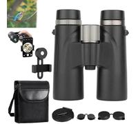 Warmaxs Binoculars, Warmaxs Binoculars 12x42 Adults High Magnification Binocular, Anti-Fog and Waterproof, Perfect for Birdwatching, Travel, Star Gazing and Concerts (Black)