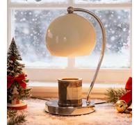 WARMCITY Candle Lamp Warmer, Wide Base Scented Candle Warmer with Timer and Dimmer, Candle Melting Lattern, Home Decor Table Lamp (White)