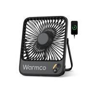 Warmco D3 Portable Rechargeable Desk Fan 10000mAh, Quiet, 24H Runtime