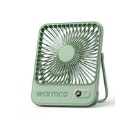Warmco D3 Lite Rechargeable Desk Fan 5000mAh, Up to 12H Runtime | Quiet 4-Speed Fan, Ultra-Slim, LED Display & Foldable Stand For Travel, Office, Camping, Desktop