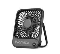 Warmco Portable Travel Fan 5000mAh, Ultra-thin Rechargeable Battery Operated Small Desk Fan, Quiet 4-Speed Personal Fans with 180° Tilt for Office, Camping, Cruise, Outdoor Black