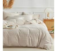 WARMDERN Queen Duvet Cover Set Khaki Boho Duvet Cover Lightweight Microfiber Down Alternative Duvet Cover Set 3 pcs for All Season - 1 Duvet Cover & 2 Pillowcases(Khaki,Queen)