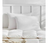 WARMDERN White Waffle Weave Pillowcases Queen Size 2 Pack, Solid Corlor