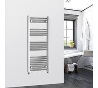 Warmehaus 1200x500mm Chrome Bathroom Heated Towel Rail Radiator Curved Ladder Style Towel Warmer