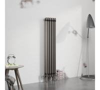 Warmehaus 1500x290mm Raw Metal Vertical 4 Column Radiator Traditional