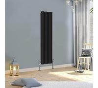 WarmeHaus 1500x382mm Vertical Traditional Radiator Triple Column Black Cast Iron Style Tall Upright Radiator Central Heating
