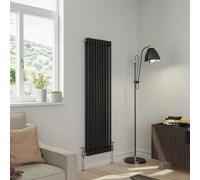Warmehaus 1500x470mm Black Traditional Vertical Radiator Double Column Cast Iron Style Panel Radiator Central Heating