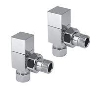 WarmeHaus 15mm Designer Square Angled Radiator Valves Pair