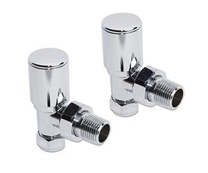 WarmeHaus 15mm Pair of Designer Angled Radiator Valves