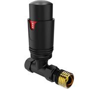 WarmeHaus 15mm Straight Chrome Thermostatic Radiator Valve Black