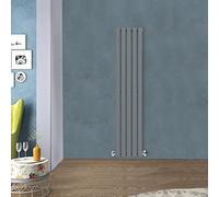 Warmehaus 1600x340mm Vertical Modern Radiator Anthracite Single Flat Panel | Tall Upright Central Heating Radiators, Rectangular Flat Panel Radiator, Wall Mounted Slim Radiator, Grey Designer Radiator