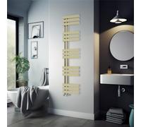 Warmehaus 1600x450mm Brushed Brass Flat Designer Heated Towel Rail Radiator