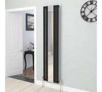 Warmehaus 1800 x 417mm Designer Vertical Radiator with Mirror Flat Panel Central Heating Single Column Radiator Black