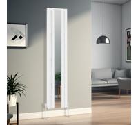 Warmehaus 1800 x 417mm Vertical Flat Panel Mirror Radiator Central Heating Tall Column Radiators Double Panel White