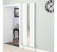 Warmehaus 1800 x 555mm Designer Vertical Radiator with Mirror Flat Panel Central Heating Double Column Radiator White