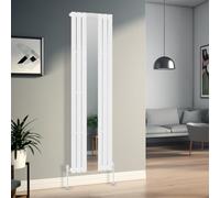 Warmehaus 1800 x 555mm Vertical Flat Panel Mirror Radiator Central Heating Tall Column Radiators Single Panel White