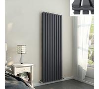 Warmehaus 1800 x 620 mm Grey Anthracite Vertical Designer Radiator Double Rectangular Flat Panel - Modern Central Heating - Perfect for Bathroom, Kitchen, Living Room