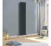 WarmeHaus 1800x380mm Vertical Traditional Radiator 2 Column Anthracite Cast Iron Style Tall Upright Radiator Central Heating
