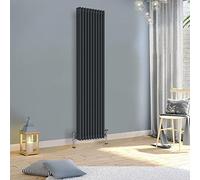 WarmeHaus 1800x470mm Vertical Traditional Radiator 3 Column Anthracite Cast Iron Style Tall Upright Radiator Central Heating