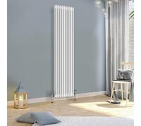 WarmeHaus 1800x470mm Vertical Traditional Radiator 3 Column White Cast Iron Style Tall Upright Radiator Central Heating