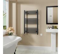 Warmehaus 600W Electric Heated Towel Rail Radiator Anthracite - 1000x600mm | Prefilled, Mild Steel, Wall Mounted Bathroom Towel Warmer, Electric Small Towel Rails
