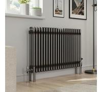 Warmehaus 600x1012mm Raw Metal Traditional Horizontal Radiator Triple Column Cast Iron Style Panel Radiator Central Heating