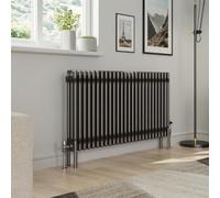 Warmehaus 600x1192mm Raw Metal Traditional Horizontal Radiator Triple Column Cast Iron Style Panel Radiator Central Heating